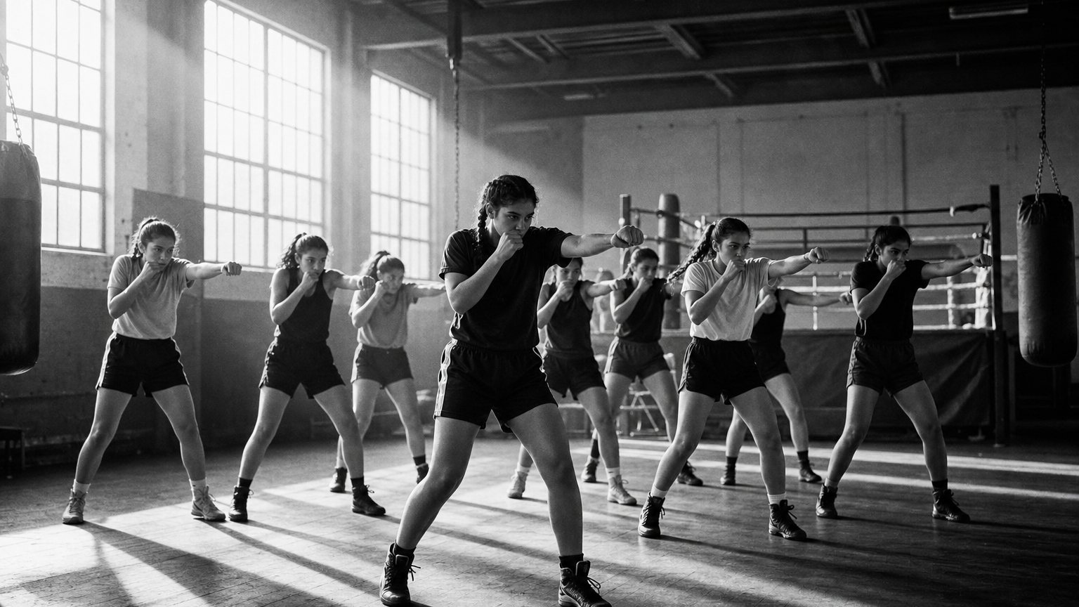 Deltaker på bootcamp med hendene bandasjert før trening