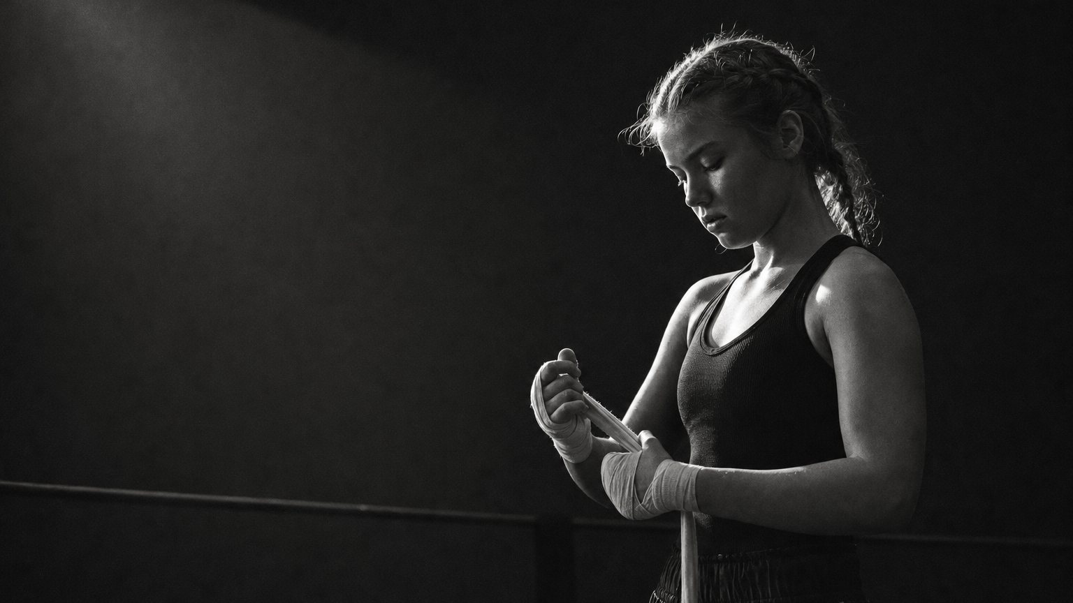 Jenter trener boksing på bootcamp med First Lady Initiative